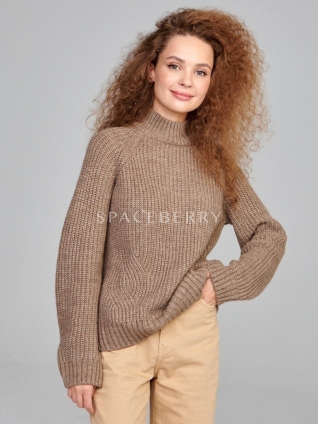 Женский вязаный свитер оверсайз, джемпер